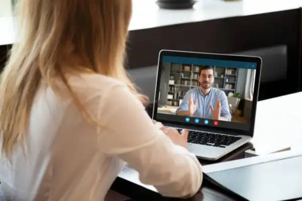 image of woman attending online mediation Herefordshire speak to our team today!